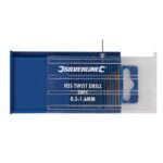Conjunto de microbrocas HSS, prata, conjunto de 20 peças
