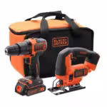 Kit Berbequim com percussão 18V + Serra de recortes 18V Black&Decker