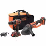Kit Berbequim com percussão 18V + Rebarbadora 18V Black&Decker